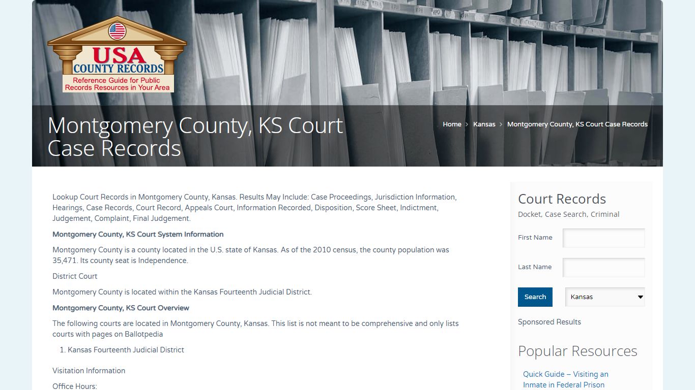 Montgomery County, KS Court Case Records | Name Search