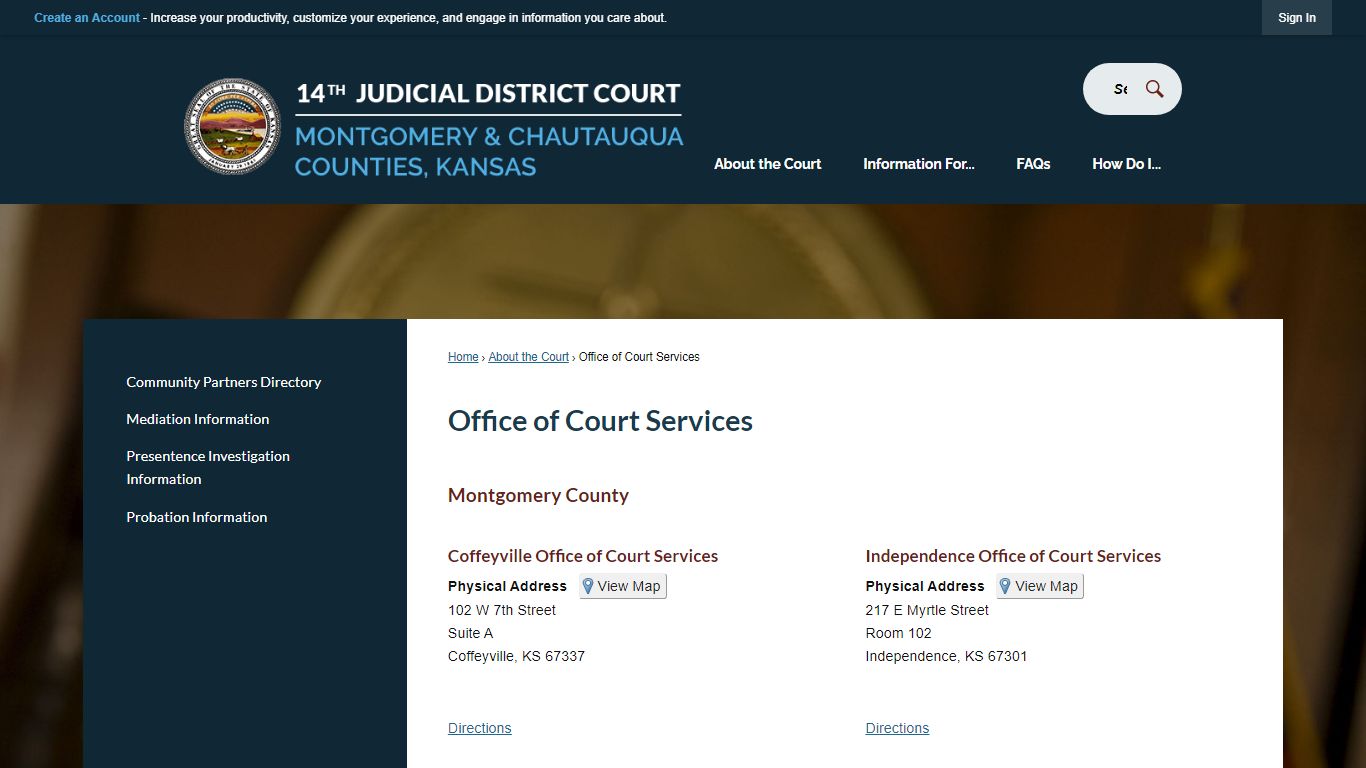 Office of Court Services | Montgomery County District Clerk, KS