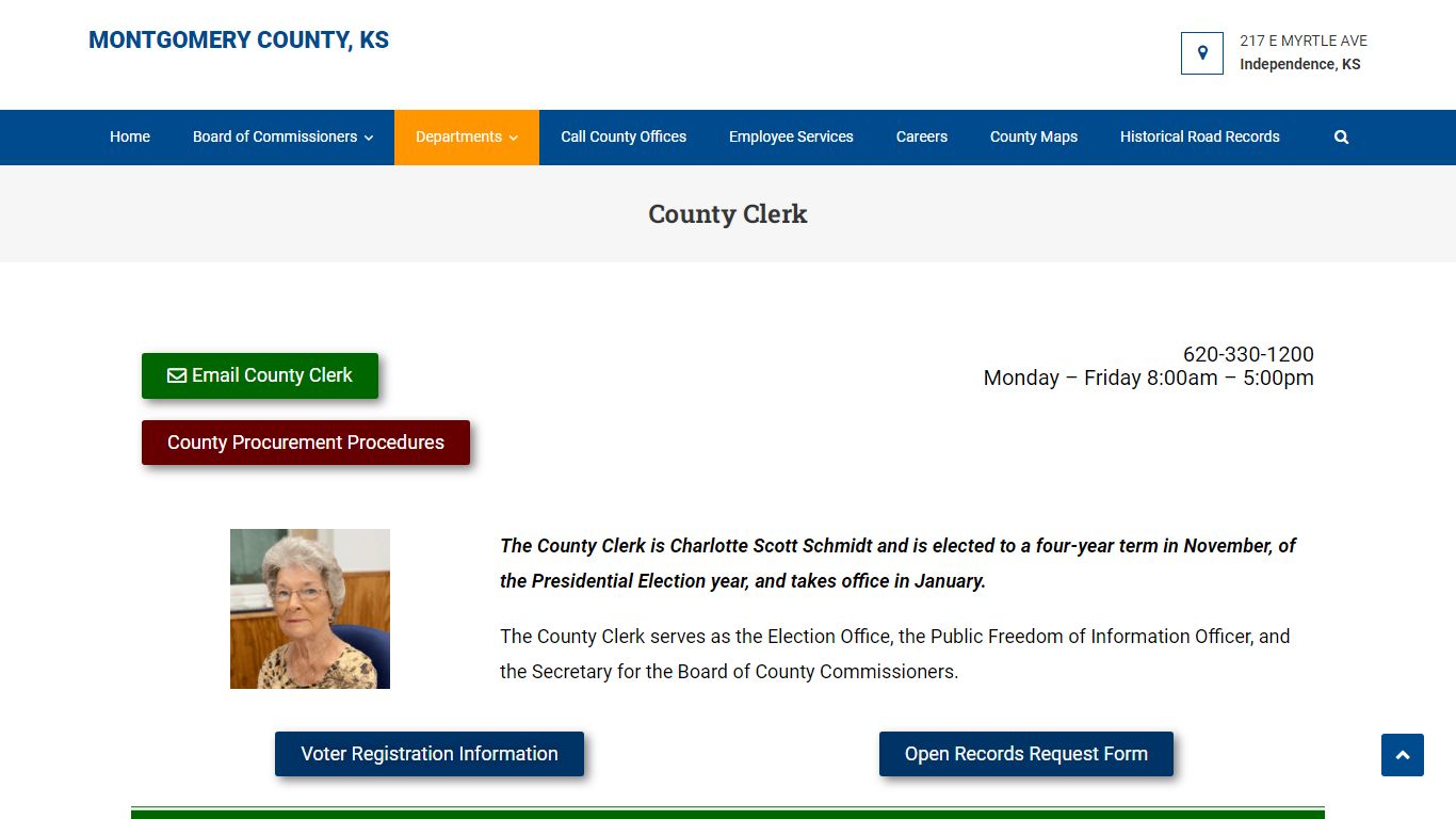 County Clerk – Montgomery County, KS